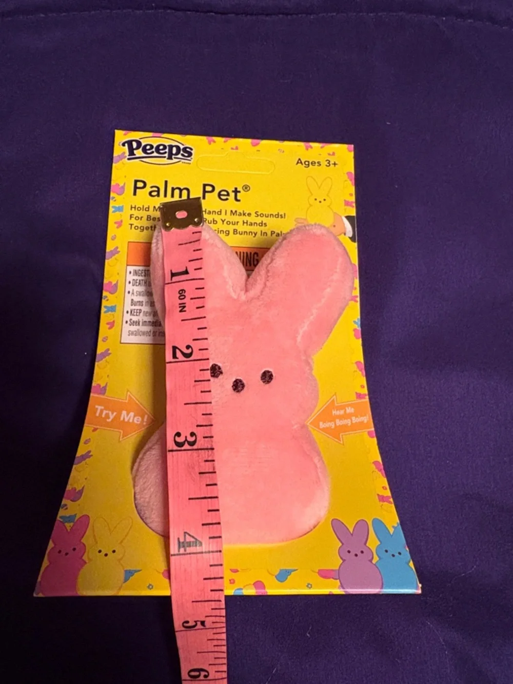Palm Pet Plush Bunny - Pink by Peeps